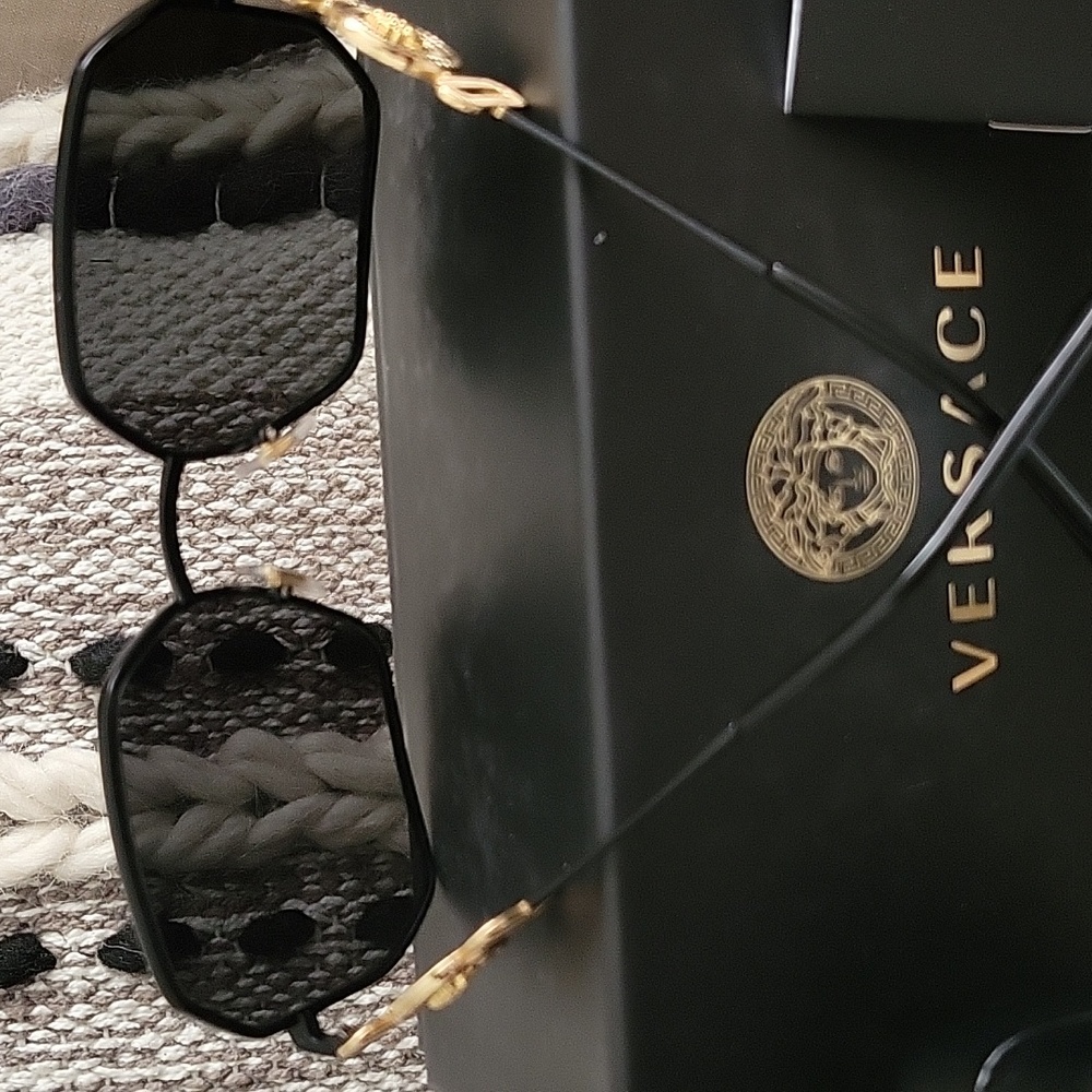 Versace Ve2248 55mm Hexagonal Sunglasses, Medusa Temple Hardware,  Matte Blk - Picture 4 of 13